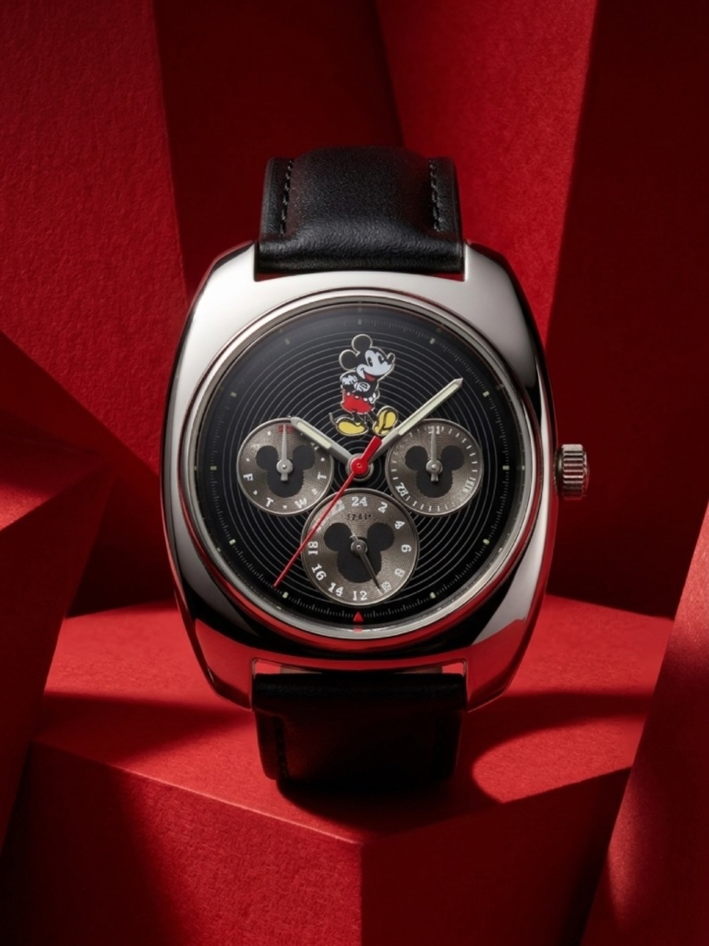 UnisexDisney Store Mickey Mouse Multifunction Watch Cushion Case Japan Movt EUC